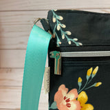 Ann Crossbody Bag | Black Floral Canvas