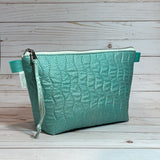 Zipper Pouch | Large Quilted Teal