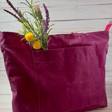 Pepin Tote | Berry Waxed Canvas