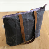 Pepin Tote | Charcoal Waxed Canvas