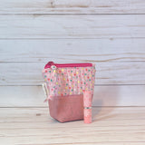 Zipper Pouch | Pink Cork & Quilted Hearts