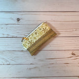 Zipper Pouch | Gold Snowflakes & Cork Mini